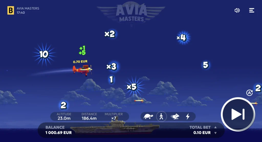 BGaming Avia Masters slot speed levels